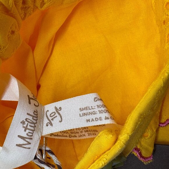 Matilda Jane Enchanted Garden Ramona Yellow Tulip Front Embroidered Shorts 10 NW - Picture 4 of 7